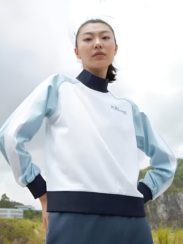 Свитшот KELME Round Neck Sweater (White/Light Blue)