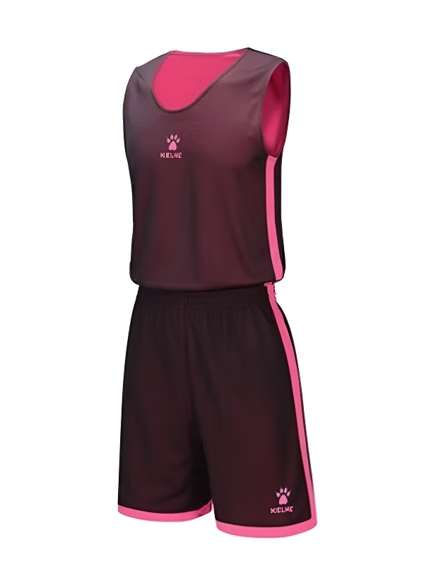 Детская баскетбольная форма KELME Children's Double-Sided Basketball Uniform (Burgundy/Pink)