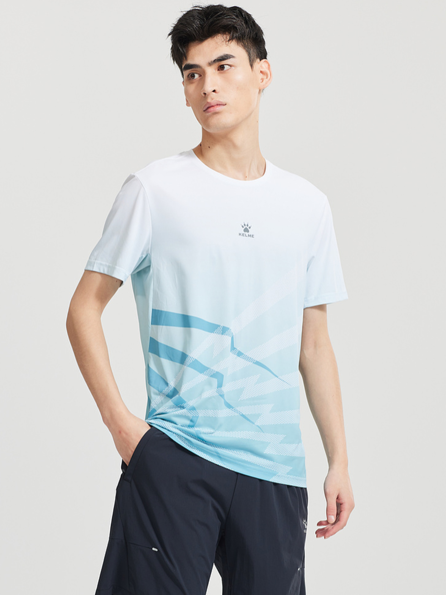 Футболка KELME Round Neck Short Sleeve T-Shirt Blue