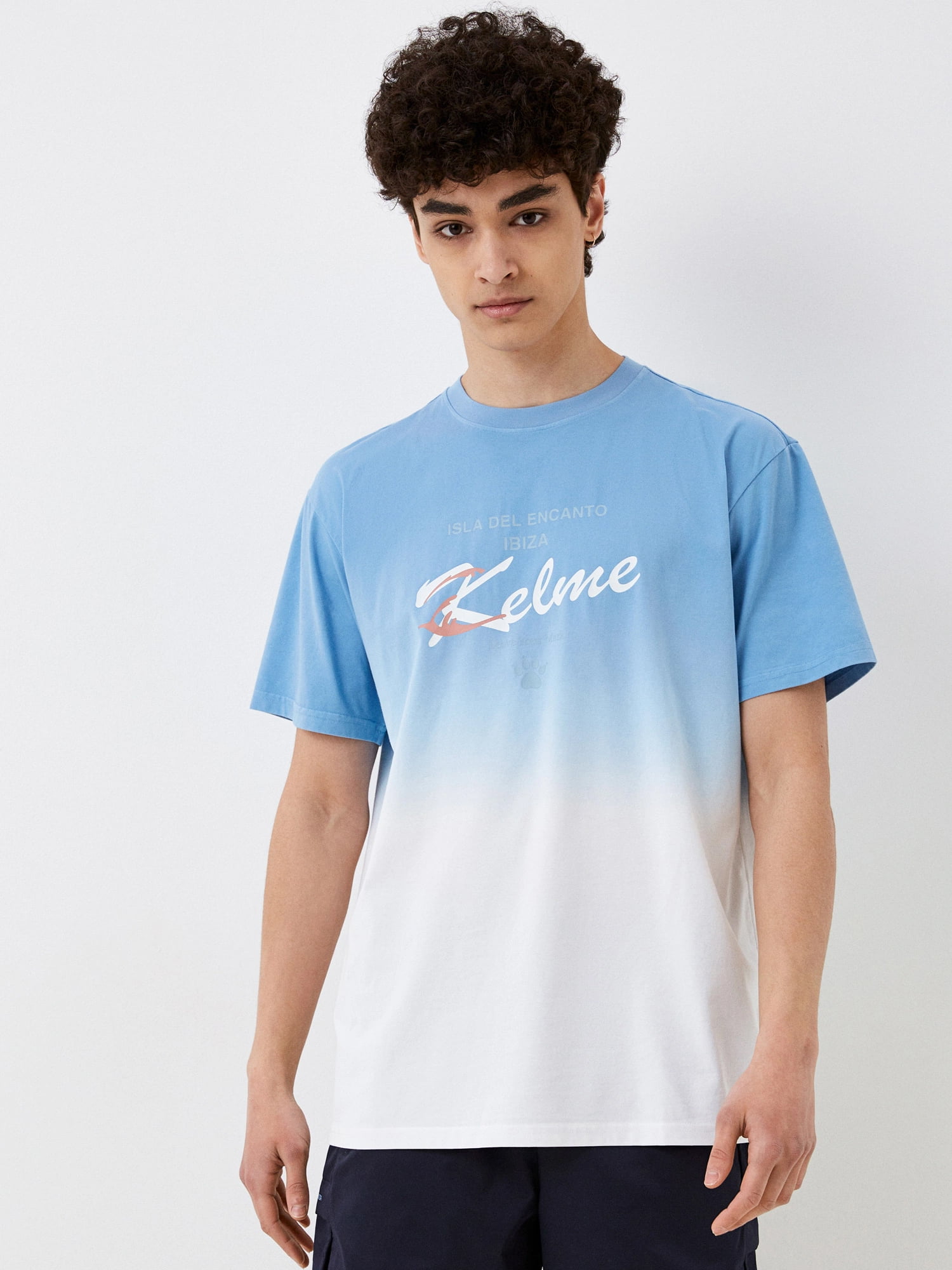 Футболка KELME Short Sleeve T-Shirt (Light Blue/White)