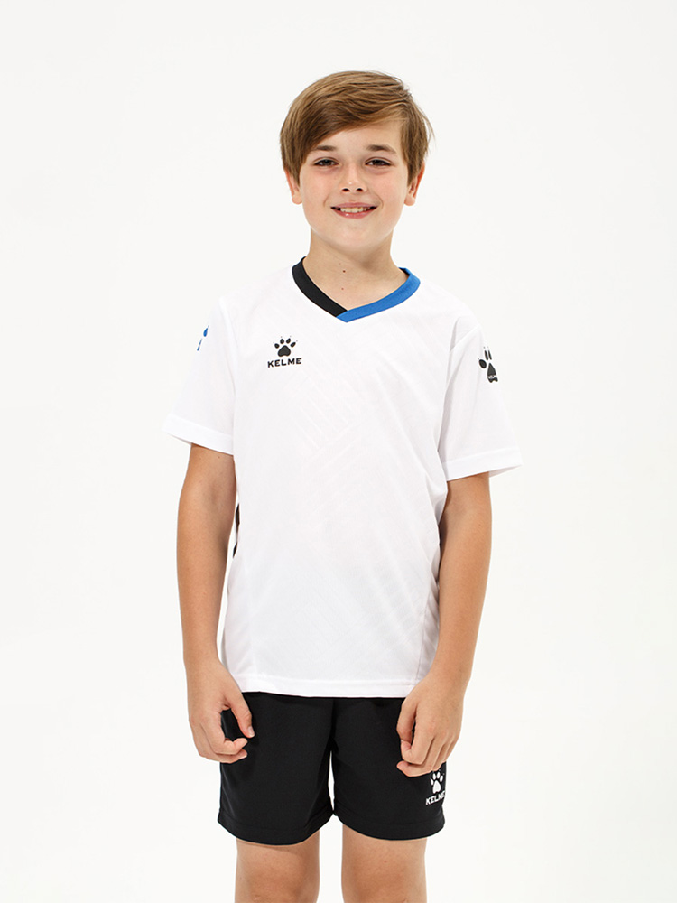 Детская футбольная форма KELME Short-Sleeved Football Suit (White/Black)