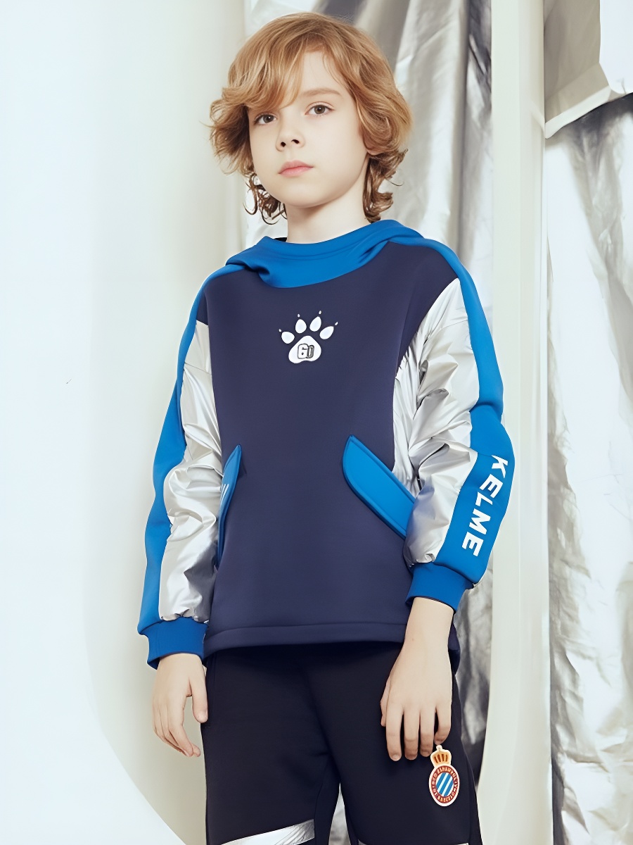 Детское худи KELME Boys Hooded Sweatshirt Dark Blue