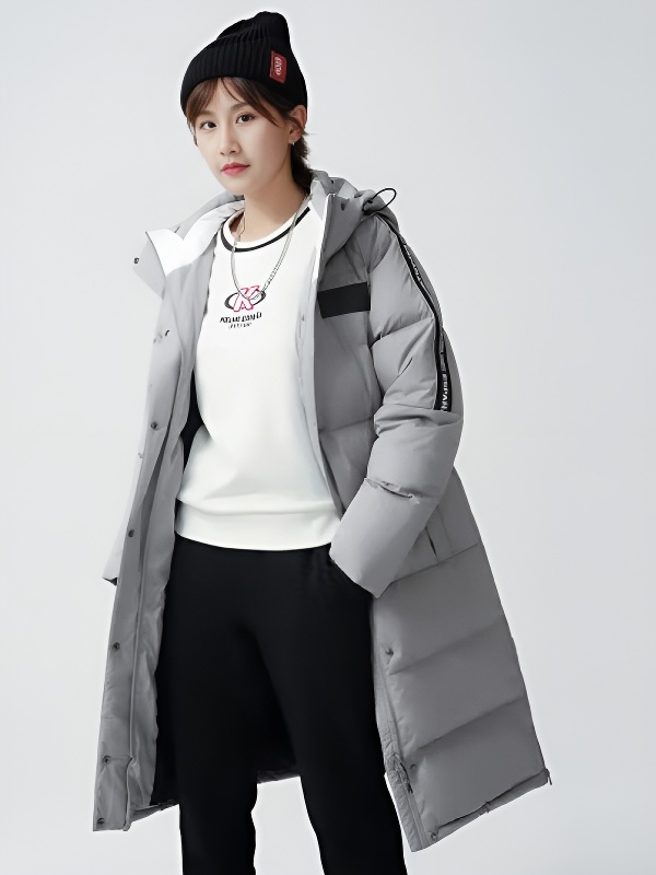 Пуховик KELME Long Down Jacket Grey