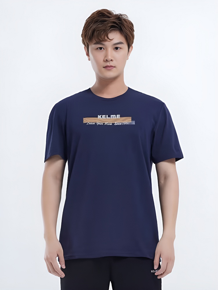 Футболка KELME Round Neck Short Sleeve T-Shirt Dark Blue
