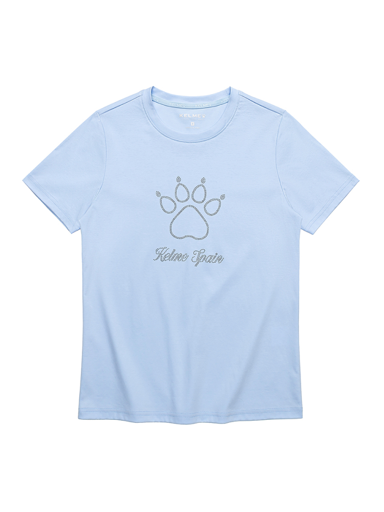 Футболка KELME Round Neck Short Sleeve T-shirt Light Blue