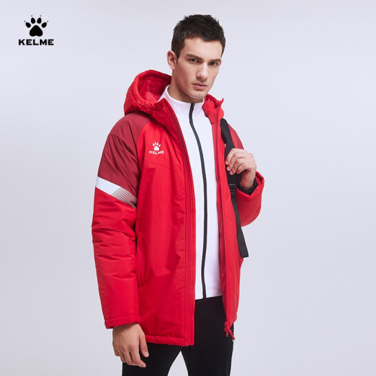 Куртка утепленная KELME Hooded Short Padded Jacket Red