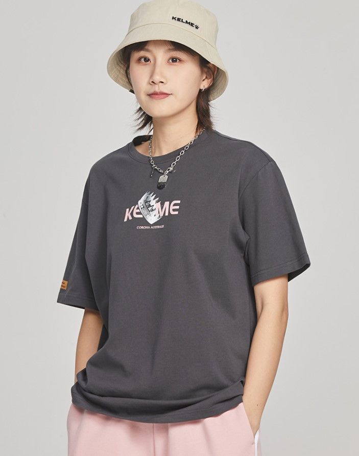 Футболка KELME Round Neck Short Sleeve T-Shirt Dark Grey
