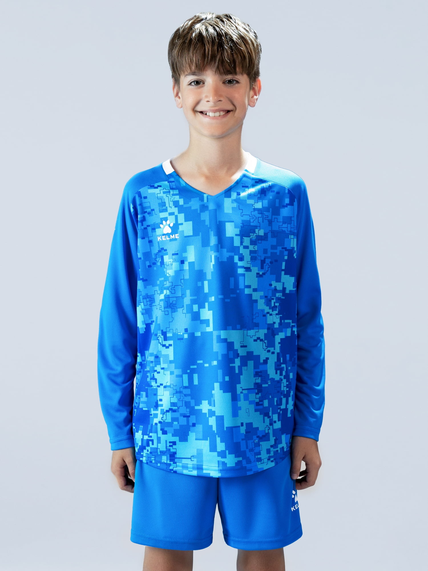 Детская вратарская форма KELME Long Sleeve Goalkeeper Suit Light Blue