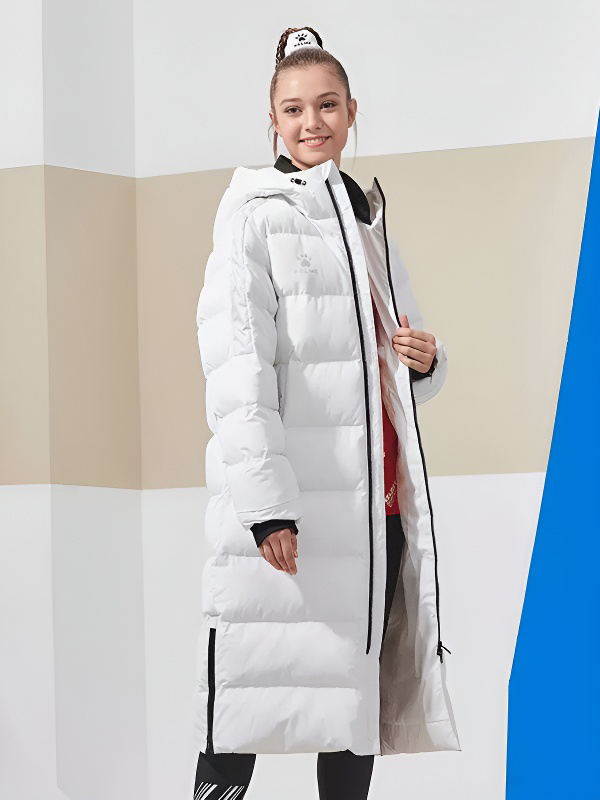 Пуховик KELME Hooded Long Jacket White