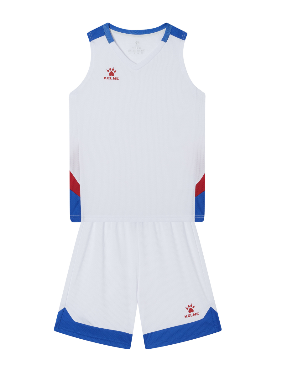 Детская баскетбольная форма KELME Children's Basketball Uniform (White/Blue)