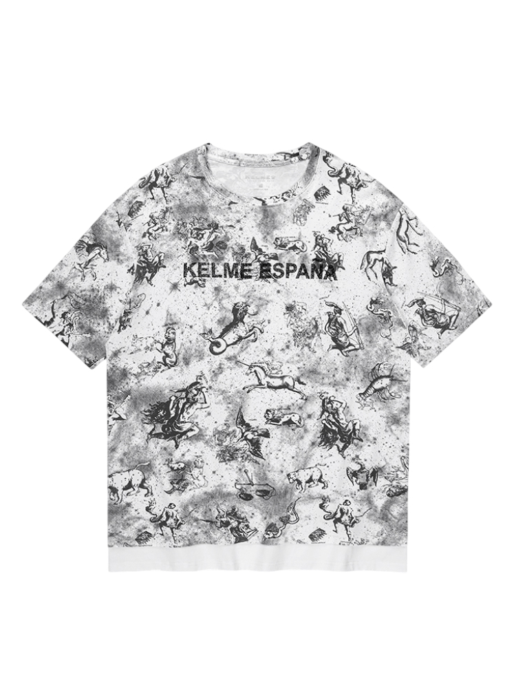 Футболка KELME Round Neck Short Sleeve T-shirt Grey