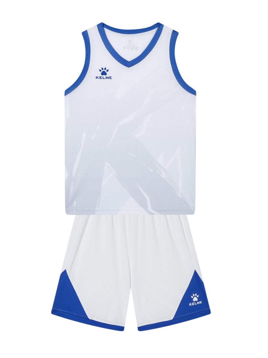 Детская баскетбольная форма KELME Children's basketball uniform (White/Blue)