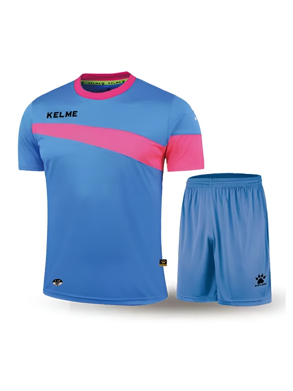 Детская футбольная форма KELME Short Sleeve Football Kid Set (Light Blue/Pink)