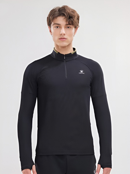 Олимпийка KELME Half Open Long Sleeve T-Shirt Black