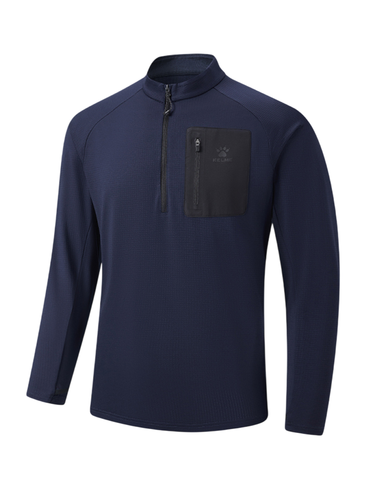 Олимпийка KELME Half-open Long-sleeved T-shirt Dark Blue