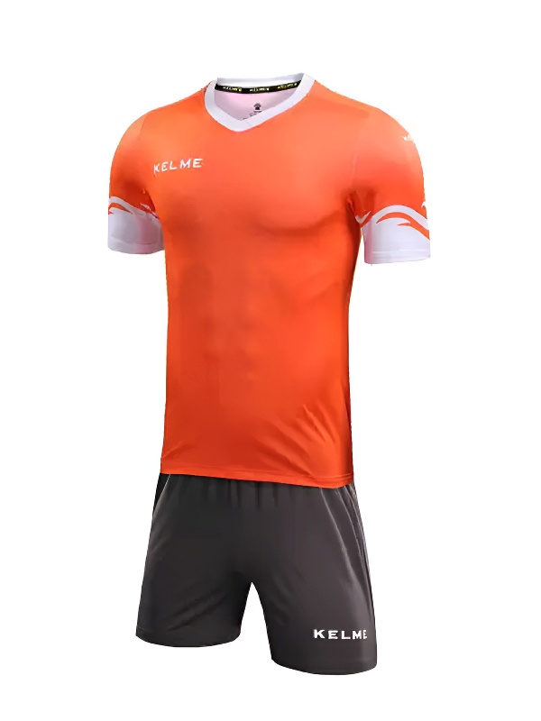 Детская футбольная форма KELME Short Sleeve Football Set Kids (Orange/Dark Grey)
