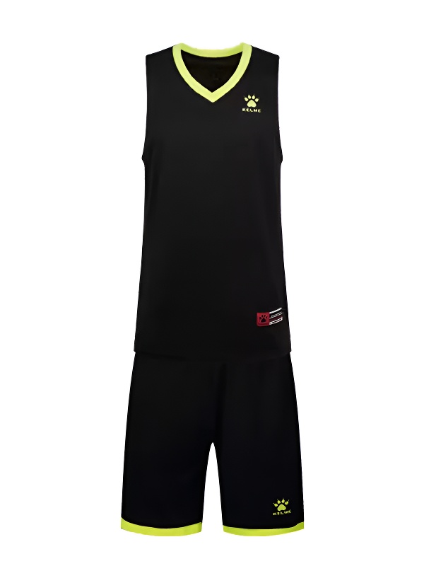 Детская баскетбольная форма KELME Basket Set (Black/Neon)