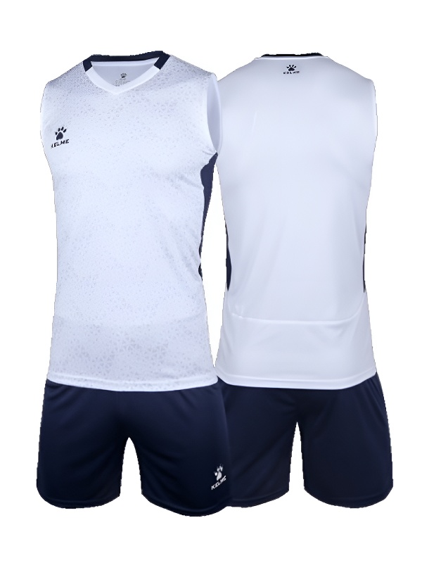 Волейбольная форма KELME Men's Sleeveless Volleyball Uniform (White/Dark Blue)