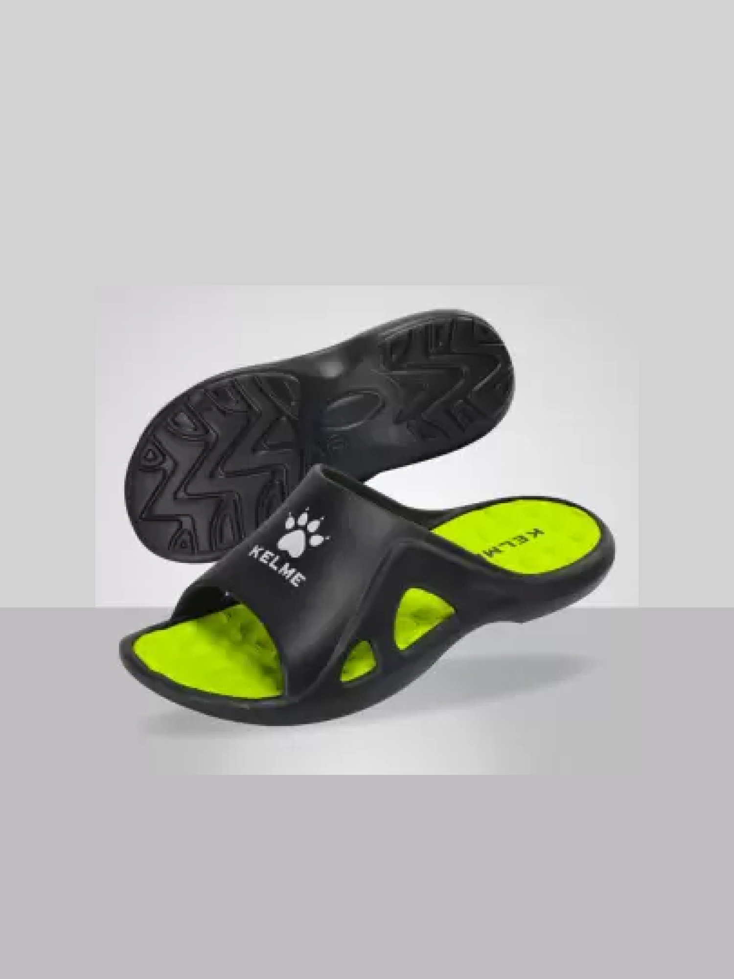Шлепанцы KELME Men's Slippers (Black/Light Green)