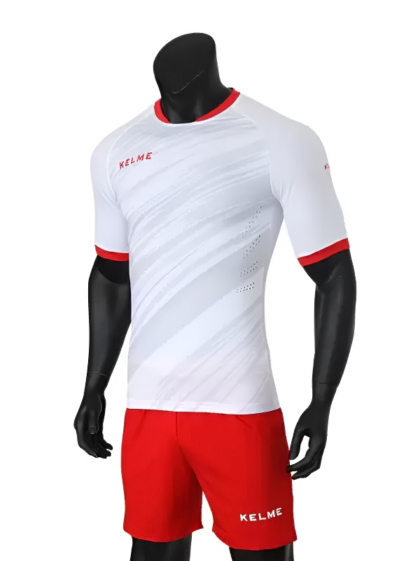 Детская футбольная форма KELME Short Sleeve Football Kid Set (White/Red)