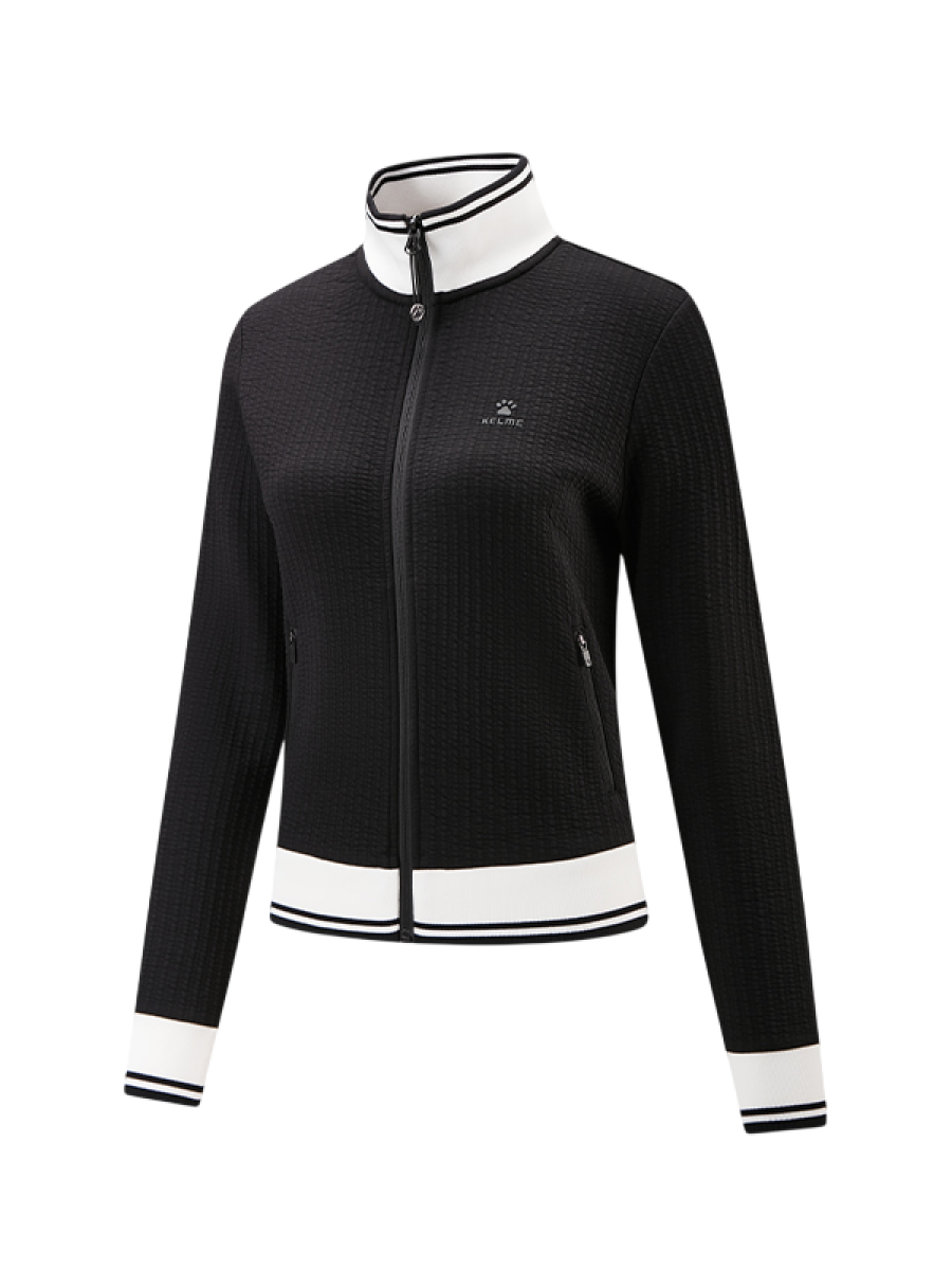 Толстовка KELME Stand-Up Collar Knit Cardigan (Black/White)
