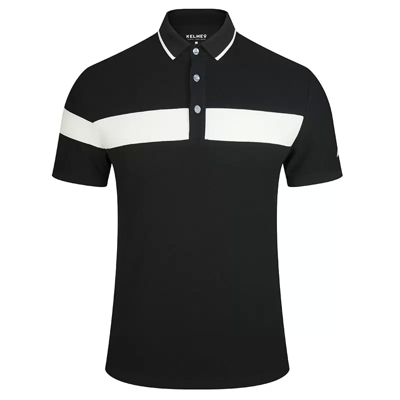 Футболка-поло KELME Men's Stitching Short Sleeve Polo Black