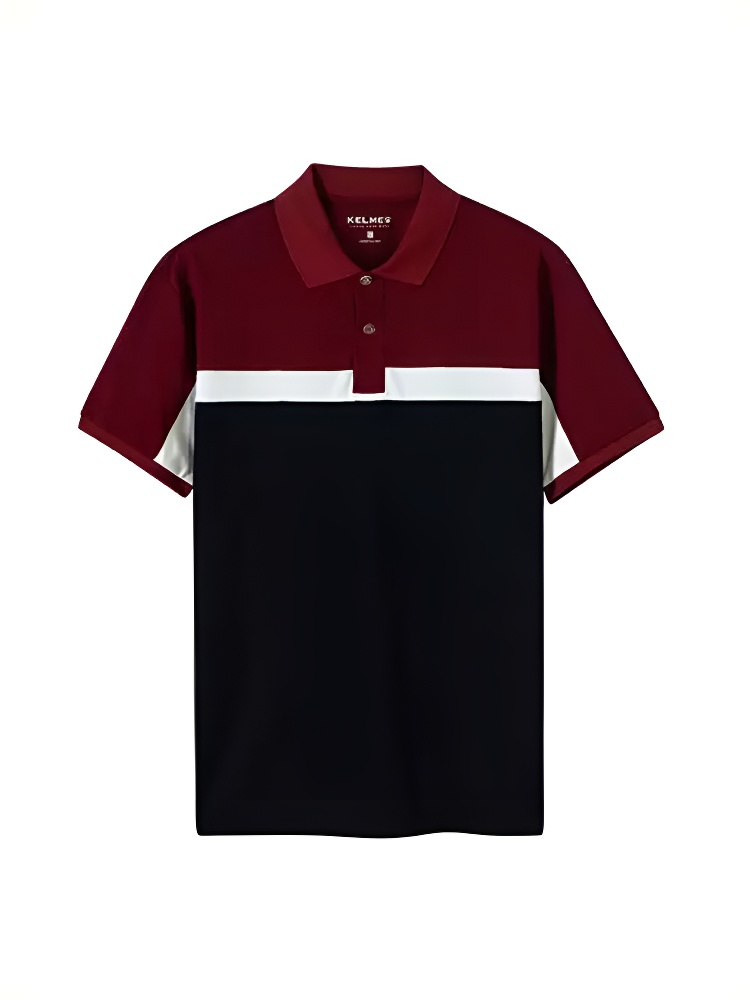 Футболка-поло KELME Short Sleeve Polo Shirt (Black/Burgundy)