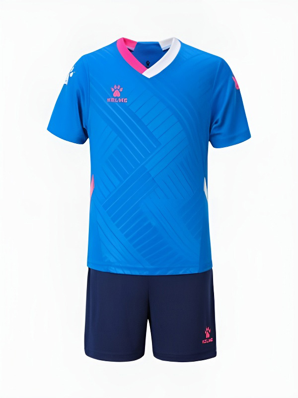 Детская футбольная форма KELME Short-Sleeved Football Suit (Blue/Dark Blue)