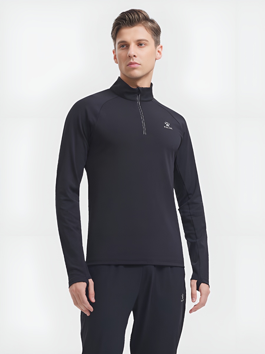 Олимпийка KELME Half Placket Long Sleeve T-Shirt Black