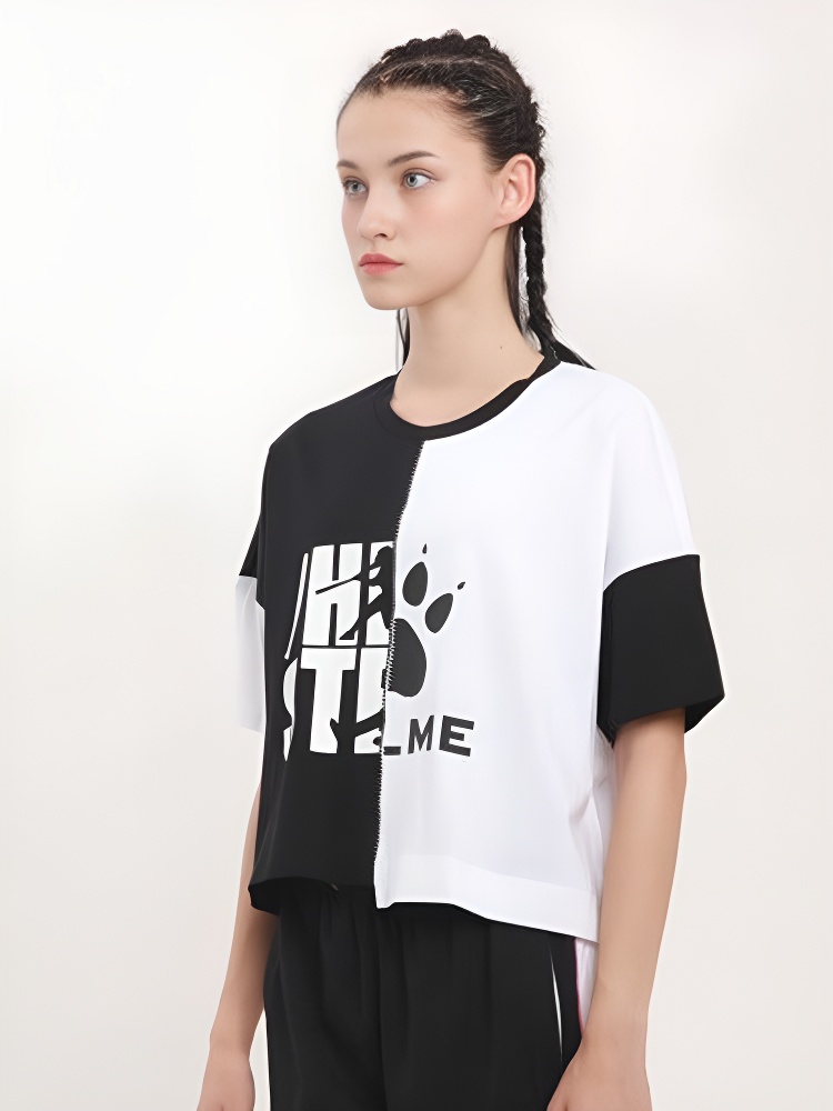 Футболка KELME Round Neck Short T (Black/White)