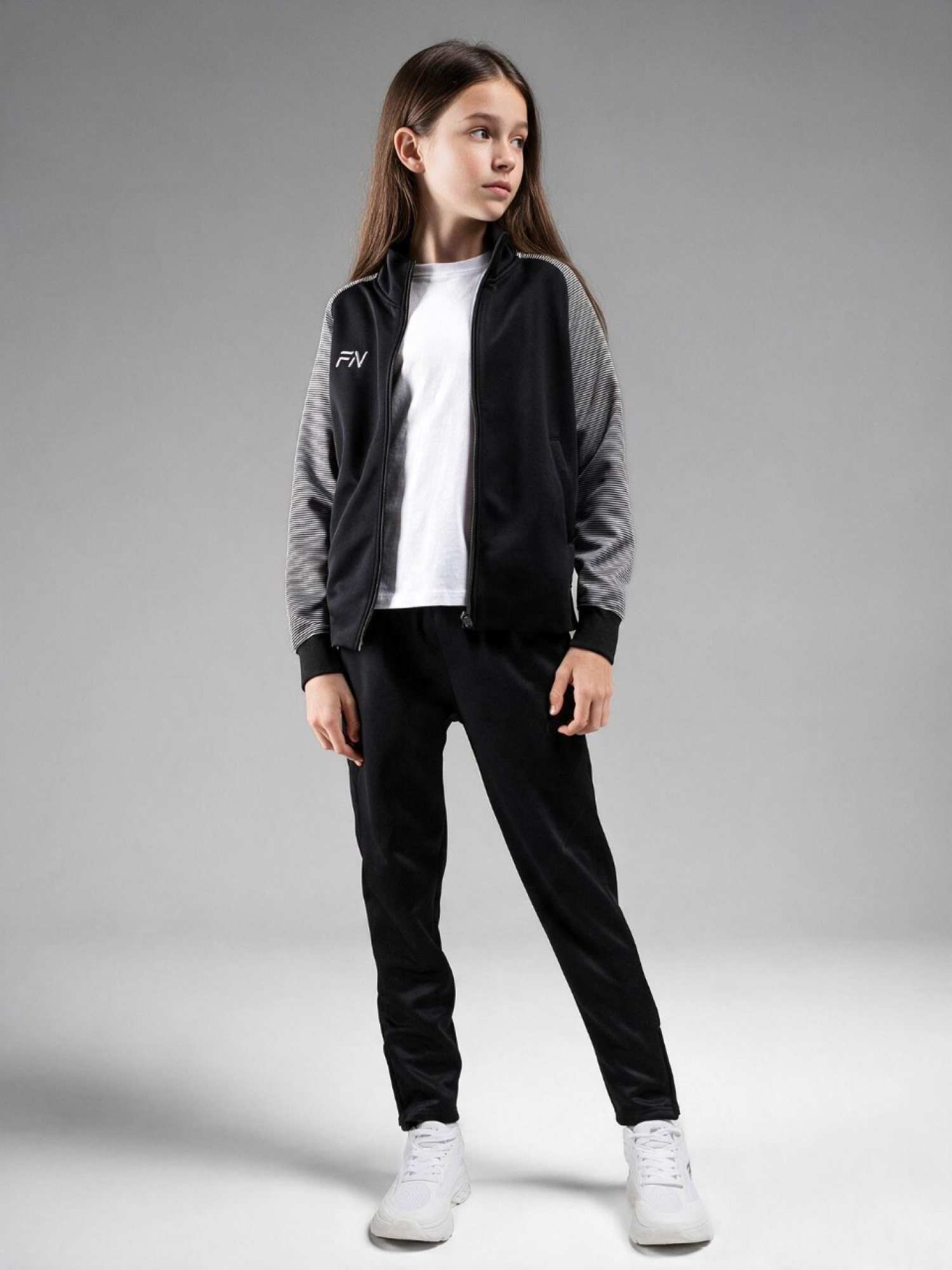 Спортивный костюм для девочек FN Dynamic Kids Girls (Black/Grey)