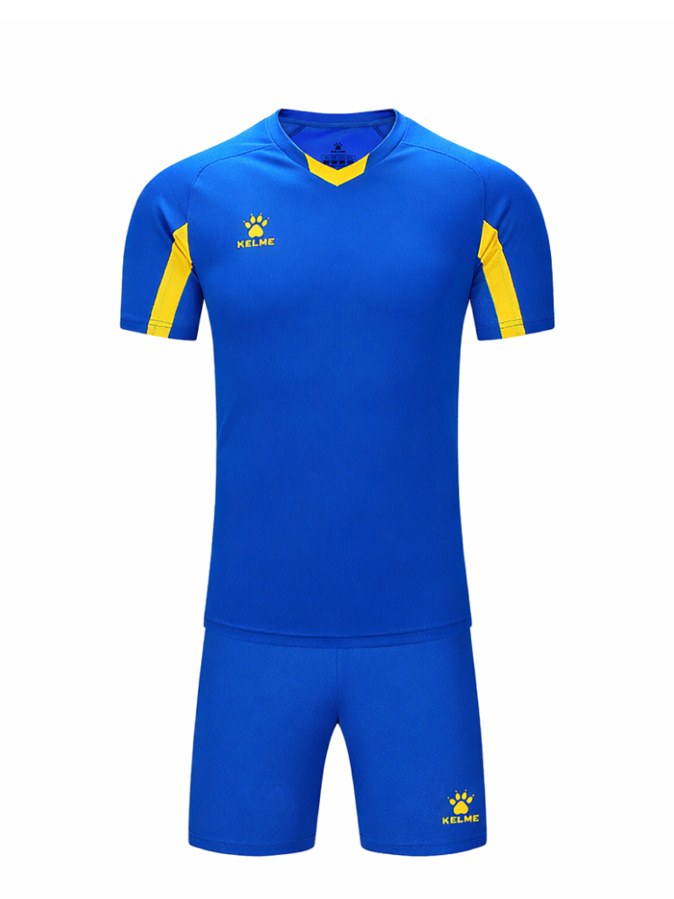 Детская футбольная форма KELME Children's Short-sleeved Football Uniform Set Yellow/Blue