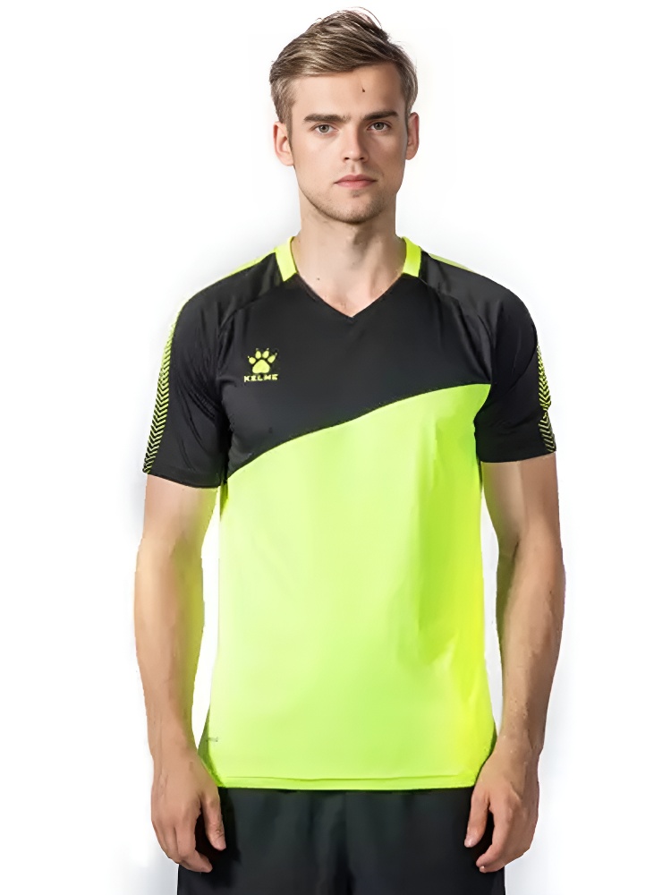 Футболка KELME Short Sleeve Football Shirt (Citric/Black)