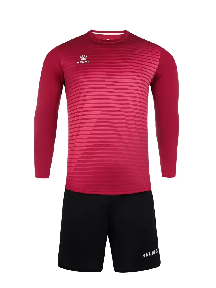 Детская футбольная форма KELME Long-Sleeved Football Suit (Burgundy/Black)