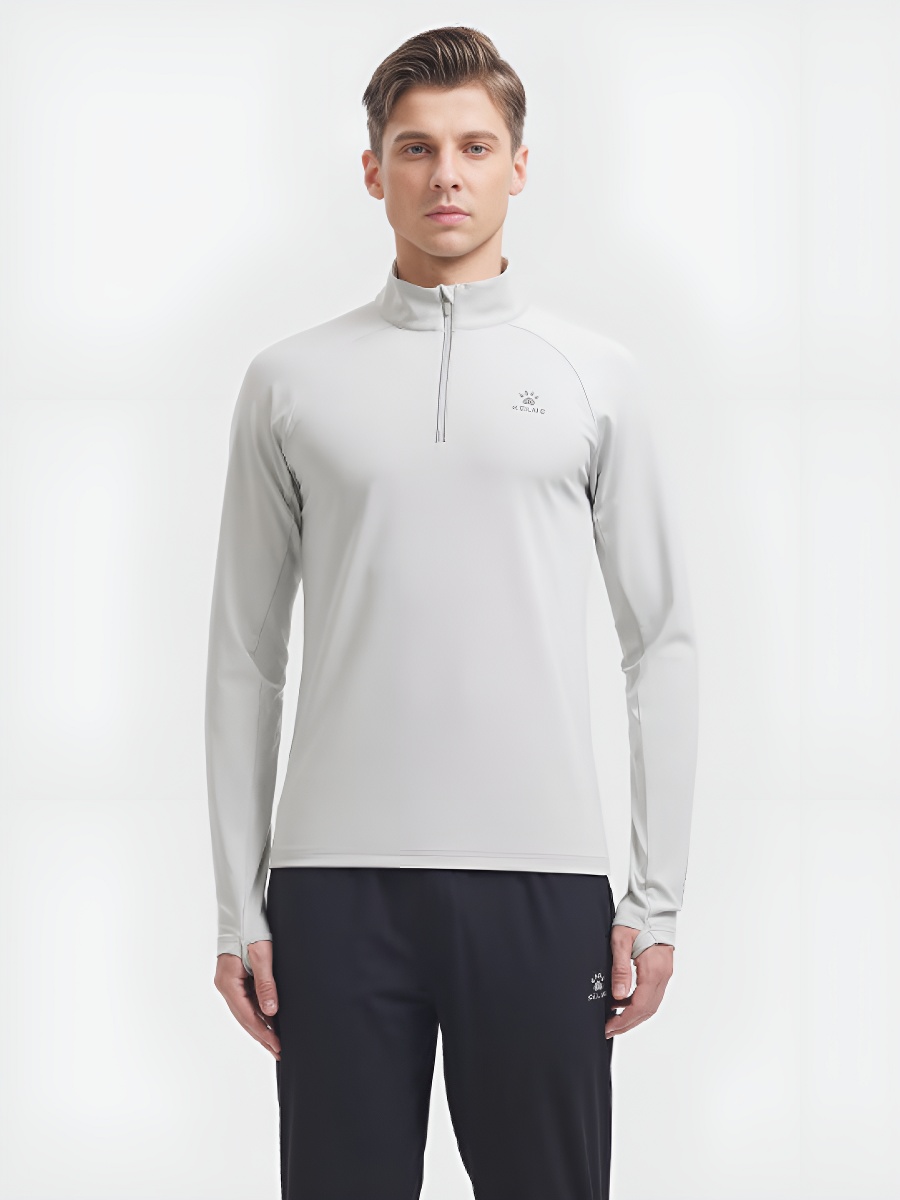 Олимпийка KELME Half Placket Long Sleeve T-Shirt Grey