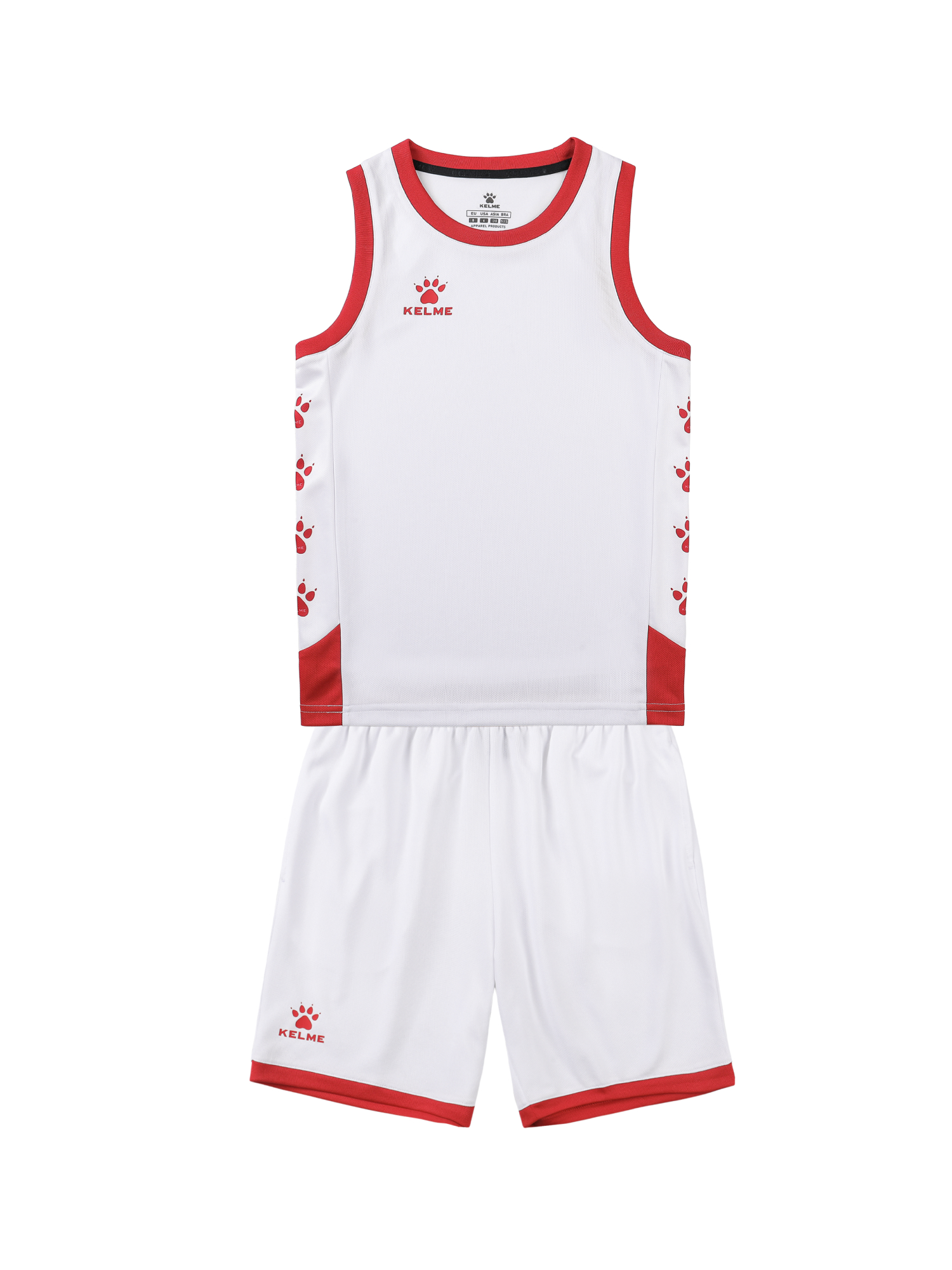 Детская баскетбольная форма KELME Children's Basketball Uniform (White/Red)