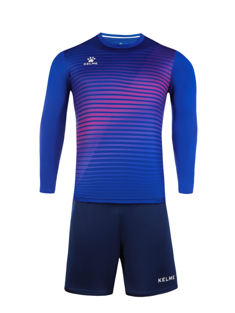 Детская футбольная форма KELME Long-Sleeved Football Suit (Blue/Dark Blue)