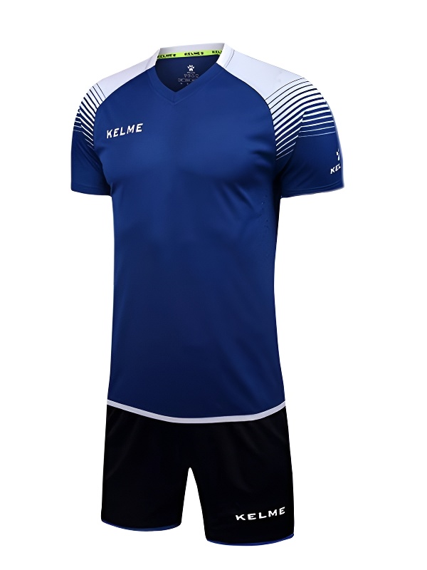 Детская футбольная форма KELME Short Sleeve Football Kid Set (Dark Blue/Black)