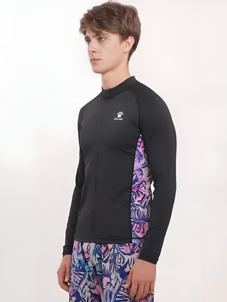 Рашгард KELME Split Top From A Long-Sleeved Swimsuit (Black/Light Purple)