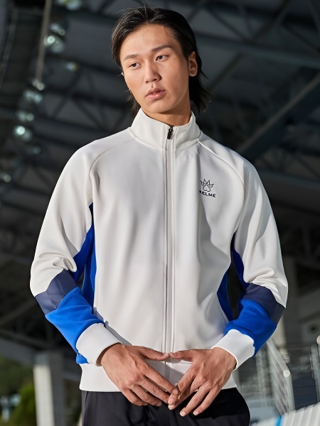 Олимпийка KELME Knitted Jacket (White/Blue)