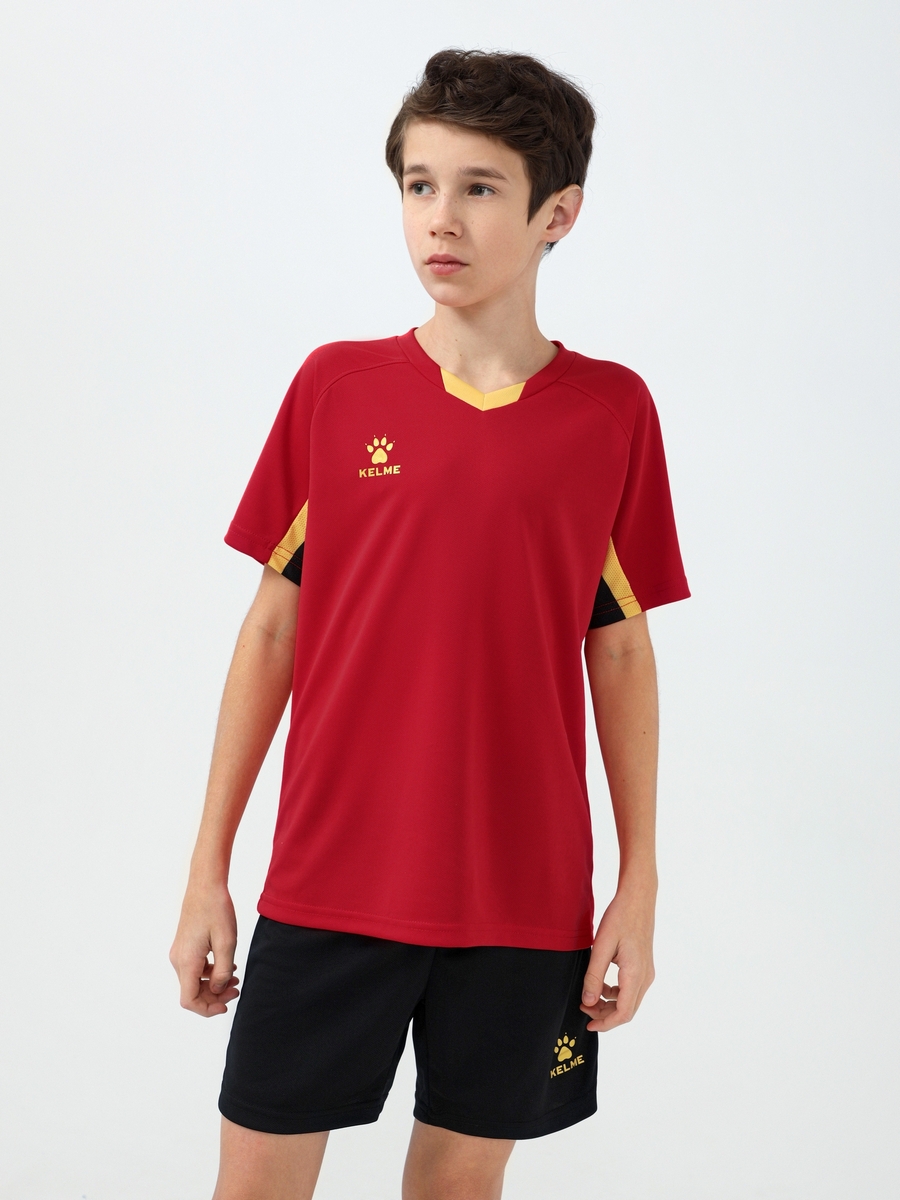 Детская футбольная форма KELME Short-Sleeved Football Suit (Red/Black)