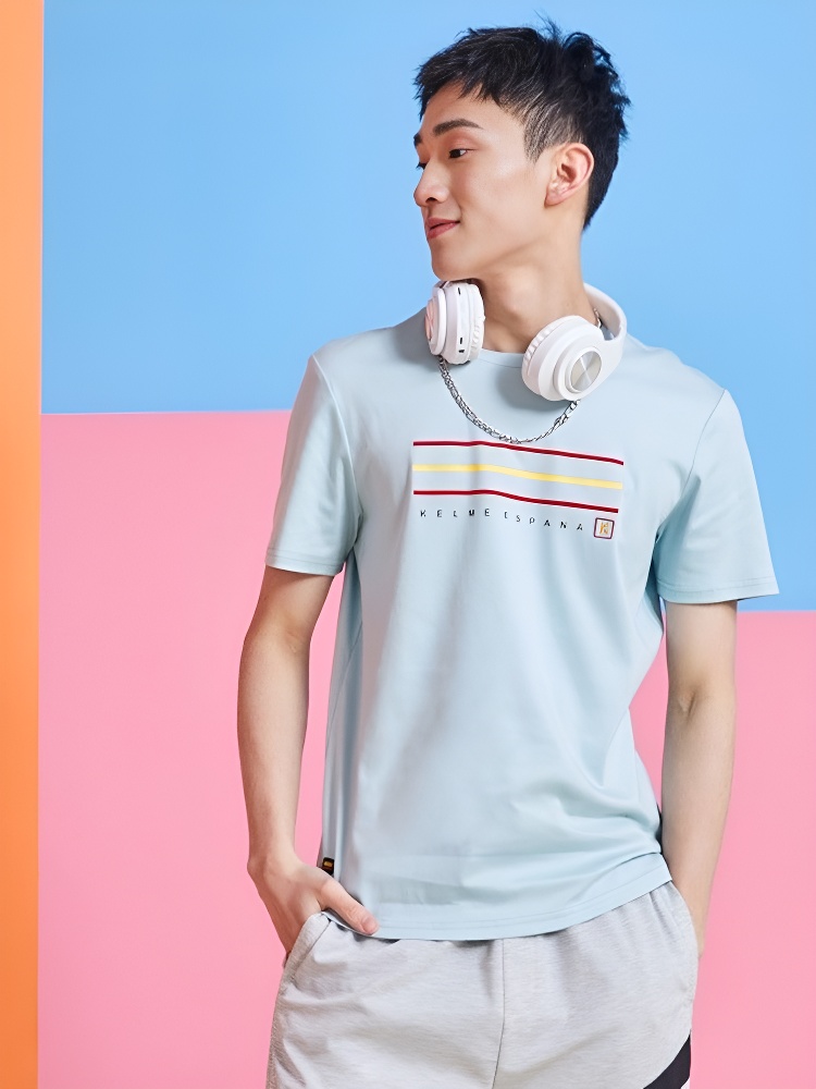 Футболка KELME Round Neck Short Sleeve T-Shirt Light Blue