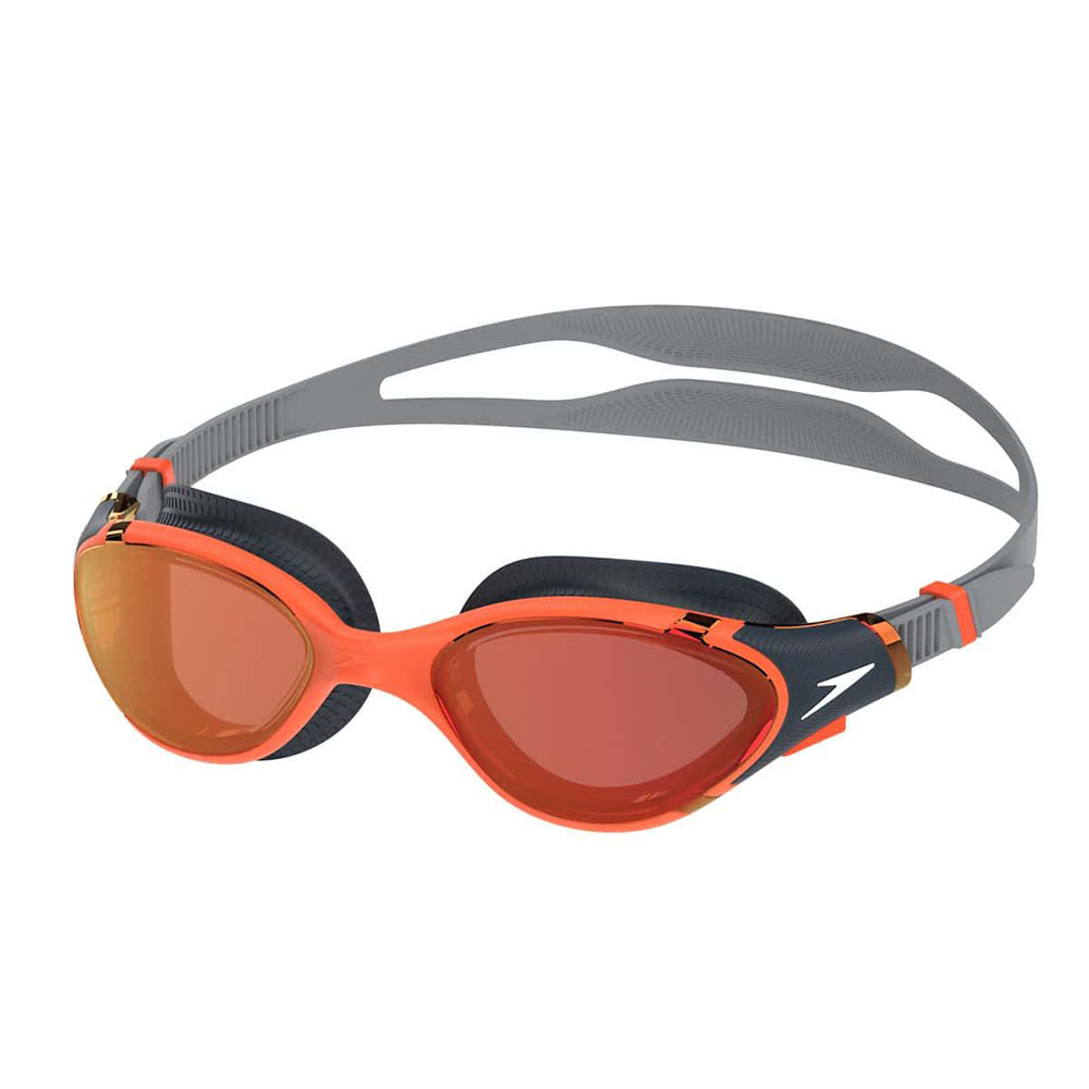 Очки для плав. SPEEDO Biofuse 2.0 Mirror, 8-00233117933, ЗЕРКАЛЬНЫЕ линзы, оранжевая оправа