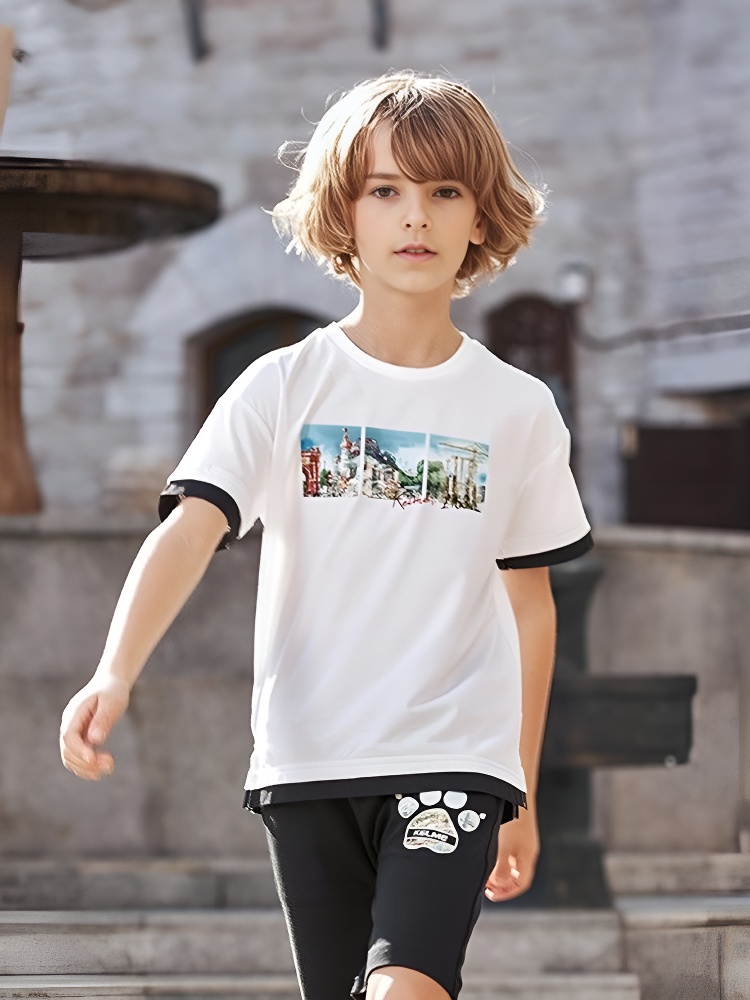 Детская футболка KELME Boys Short Sleeve T-Shirt White