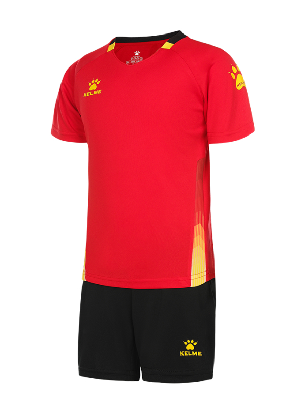 Детская футбольная форма KELME Short-Sleeved Football Suit (Red/Black)