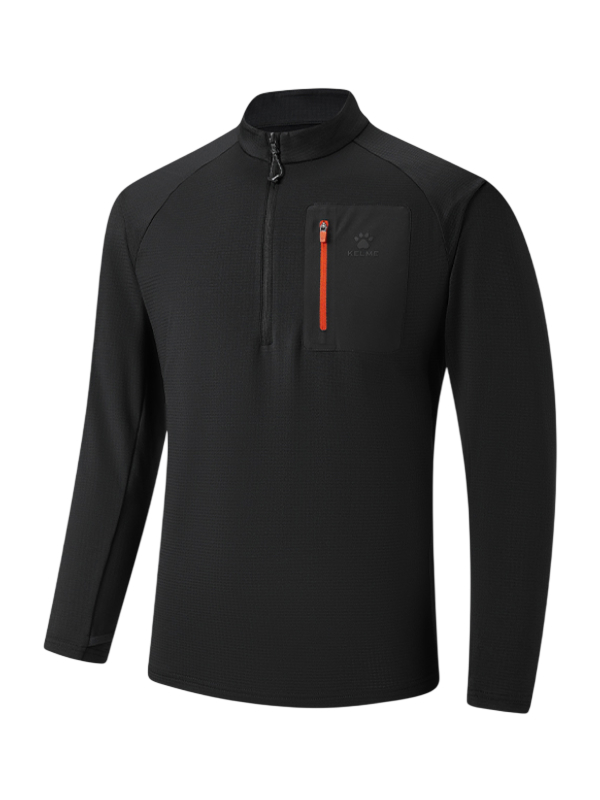 Олимпийка KELME Half-open Long-sleeved T-shirt Black