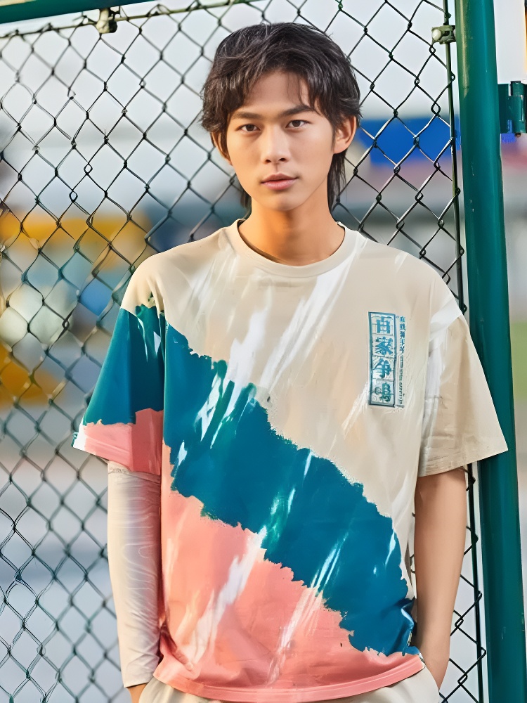 Футболка KELME Round Neck T-Shirt (Beige/Blue)