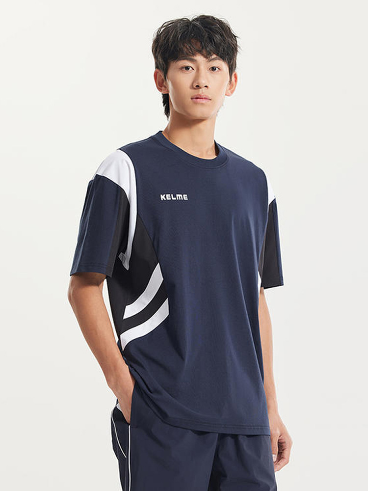 Футболка KELME Round Neck Short Sleeve T-Shirt Blue