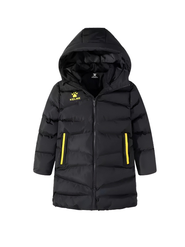 Детский пуховик KELME Children's Long Padded Clothes (Black/Yellow)