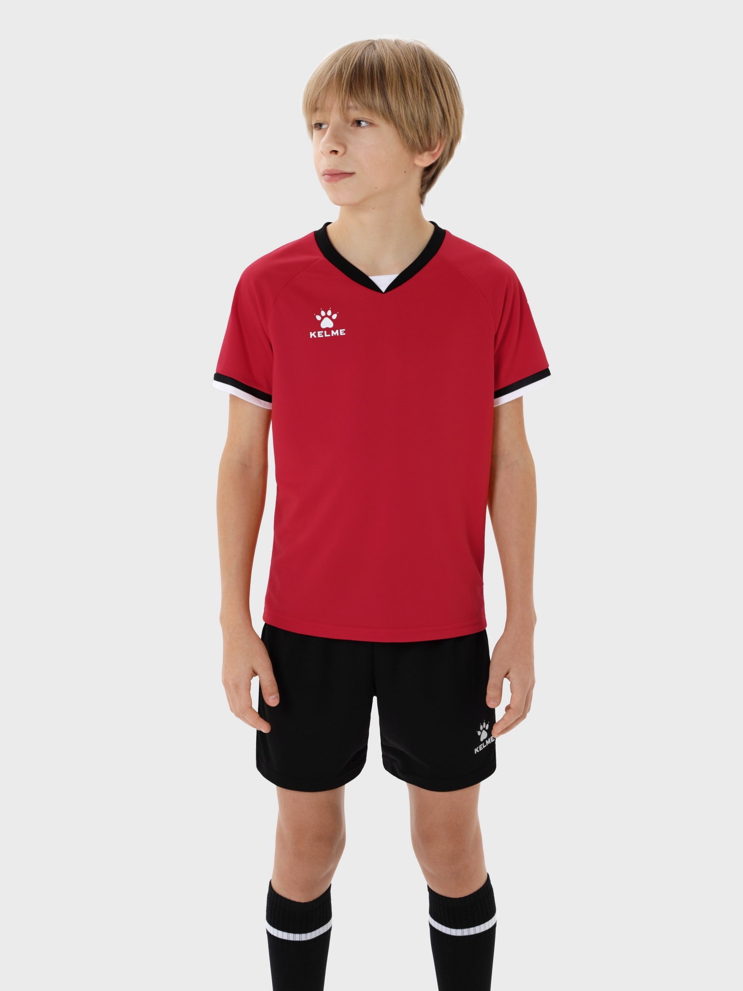 Детская футбольная форма KELME Football Uniform Set (Red/Black)